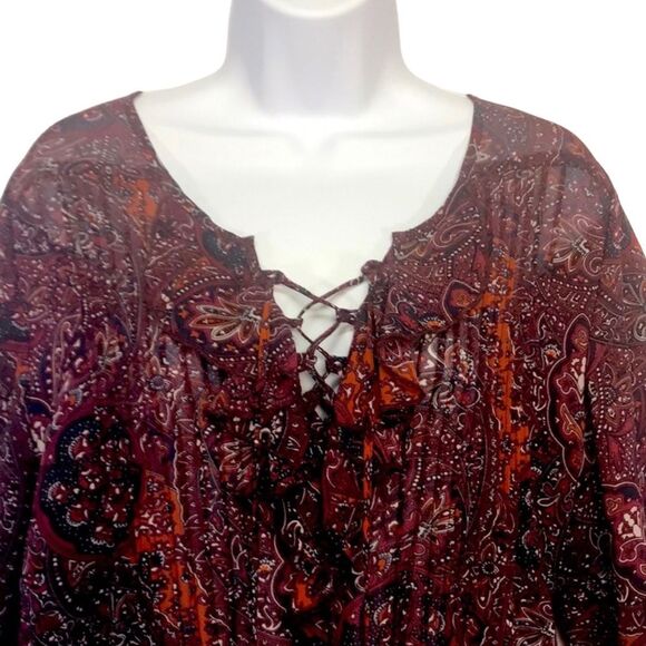 Ban Jara Sheer Paisley Tunic Peasant Pirate  Sz M - Picture 4 of 11